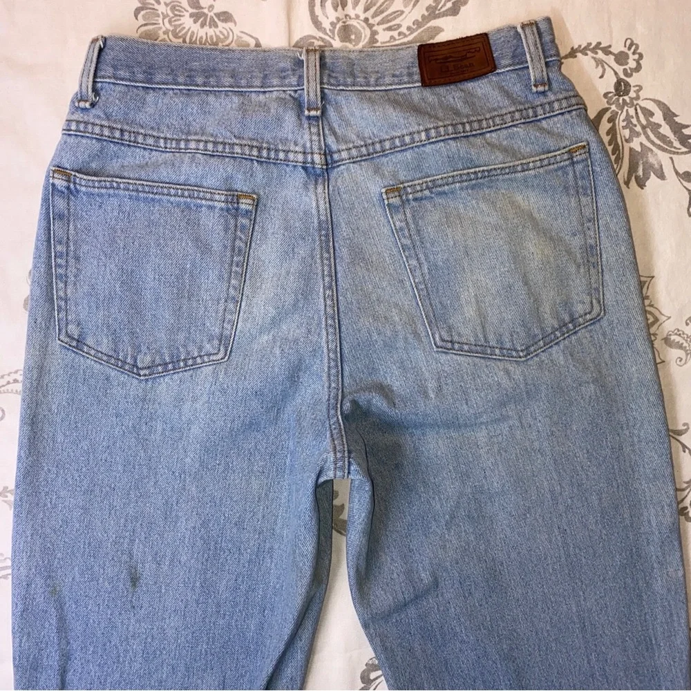 L.L. Bean Relaxed Fit Straight Jeans Men's Size 30x29 Blue‎ Stone Wash 5-Pocket